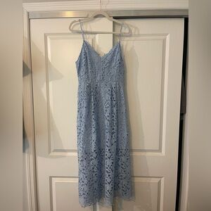 ASTR The Label Lace A Line Midi Dress in Periwinkle